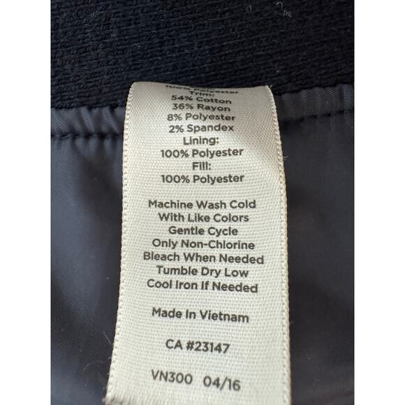 Talbots quilted puffer vest blue knit side panels zip & snap close pockets Sz L - Picture 10 of 11